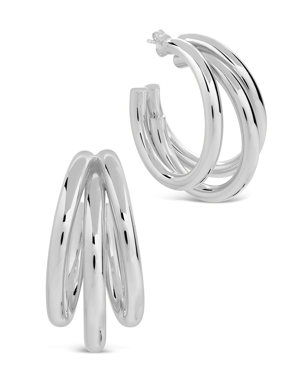 Michaela Triple Hoops Earring Sterling Forever Silver 