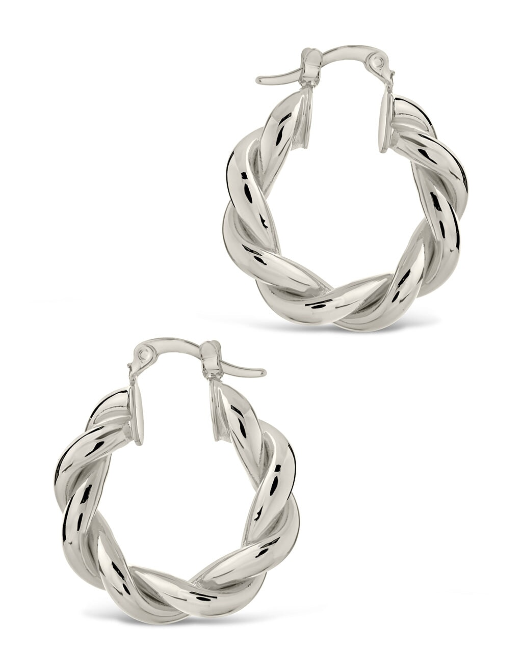 Eva Twist Hoops Earring Sterling Forever