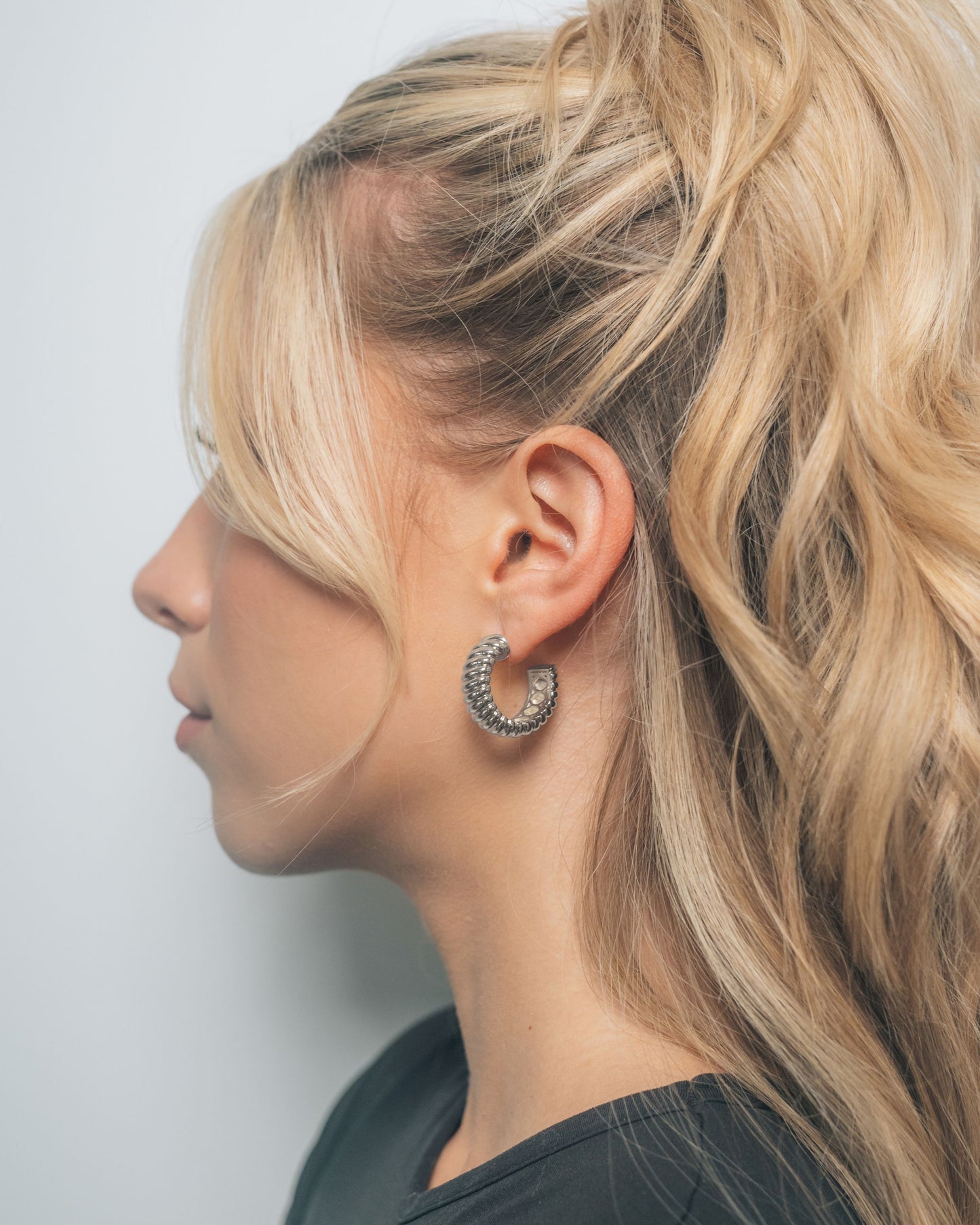 Jamie Textured Hoop Earrings