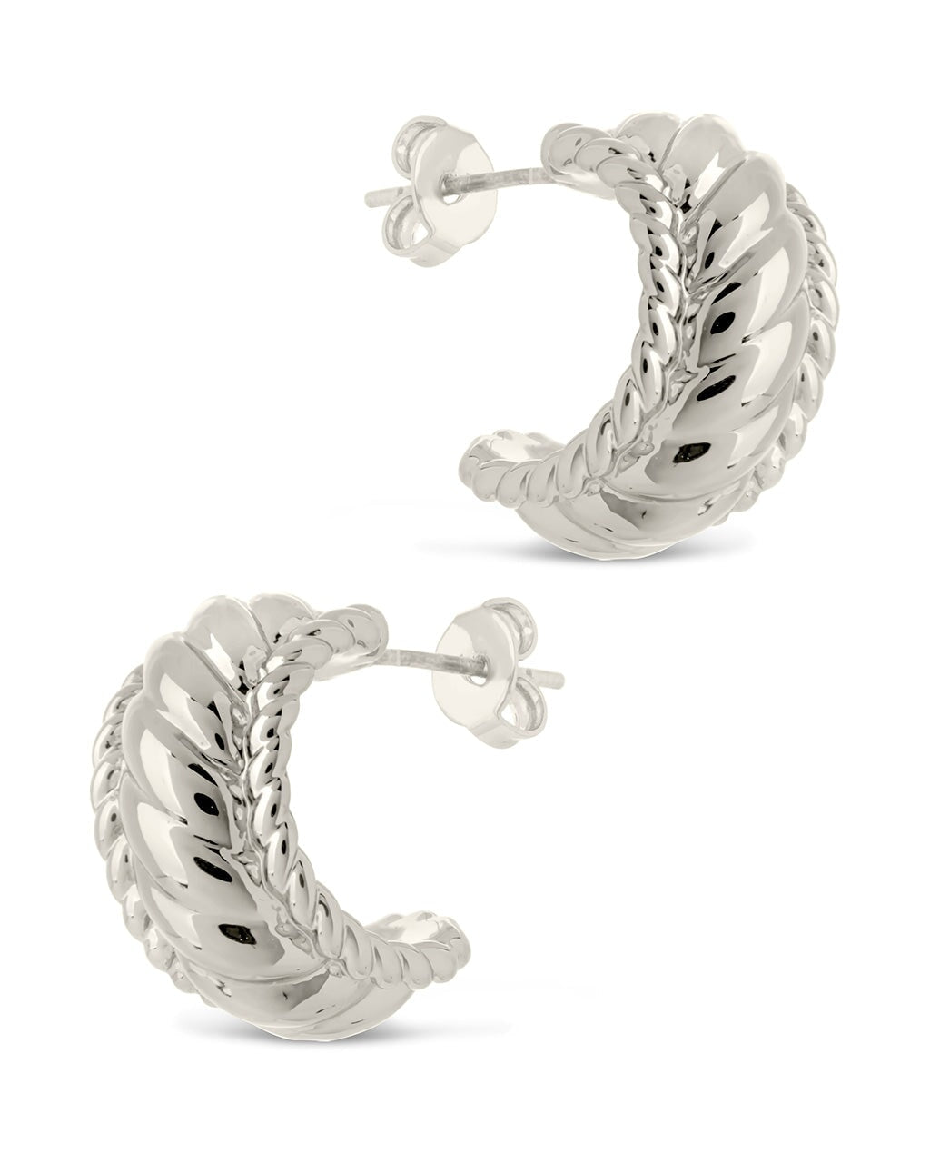 Kalina Quilted Huggie Hoops Earring Sterling Forever