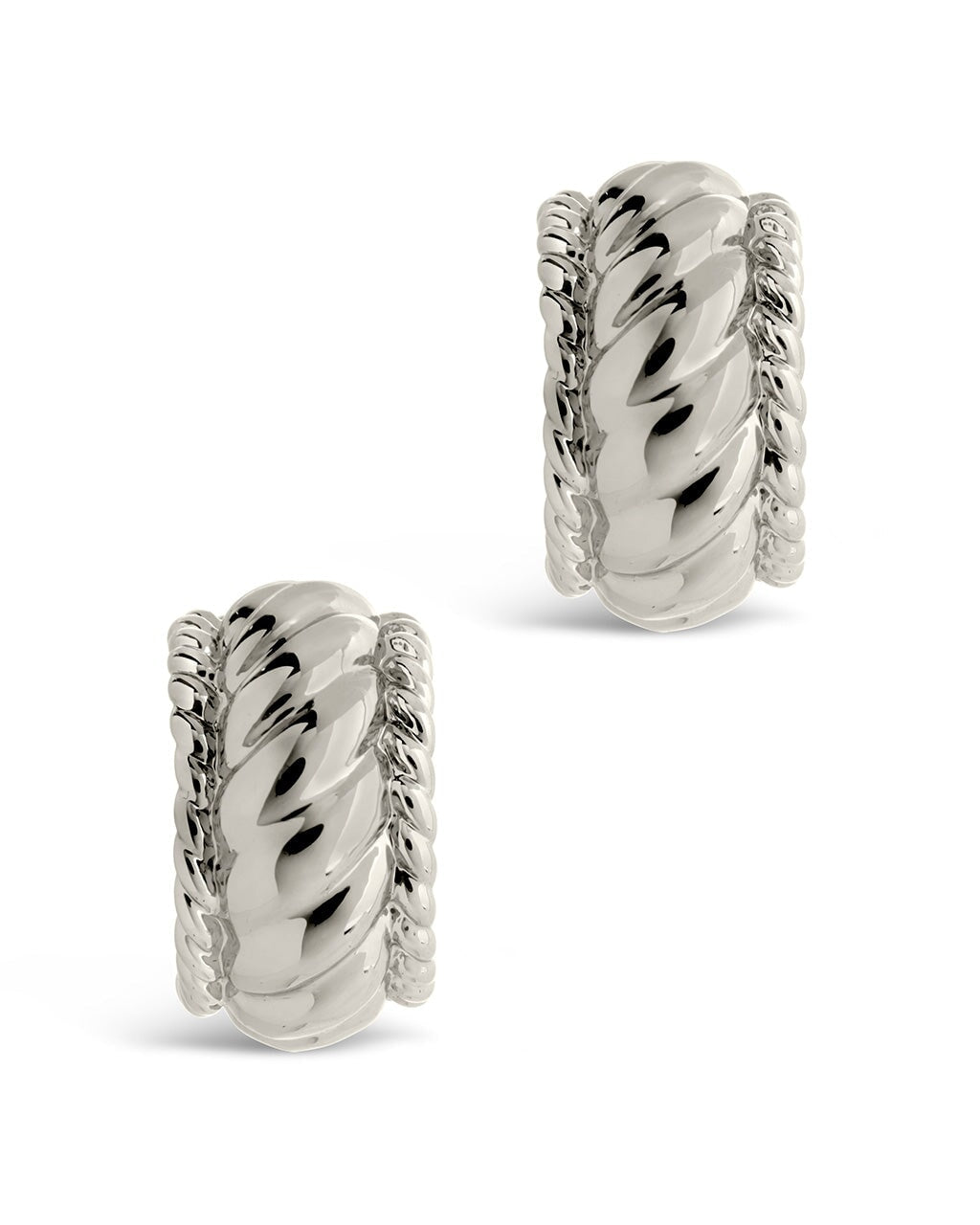 Kalina Quilted Huggie Hoops Earring Sterling Forever