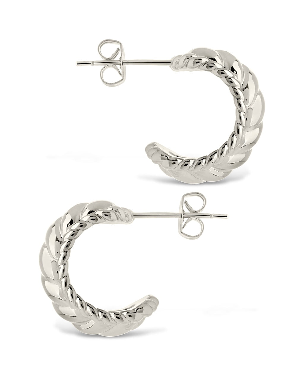 Kalina Quilted Huggie Hoops Earring Sterling Forever