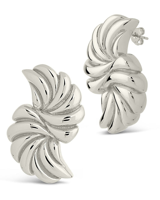 Twisted Croissant Stud Earrings Earring Sterling Forever Silver