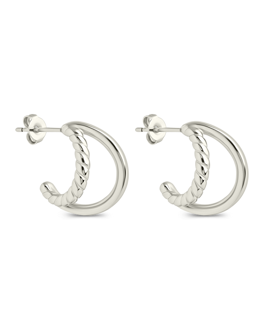 Arcadia Double Row Huggie Hoop Earrings