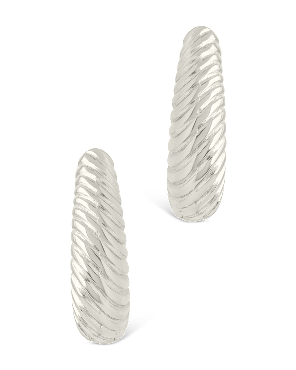 Haven Textured Oval Micro Hoops