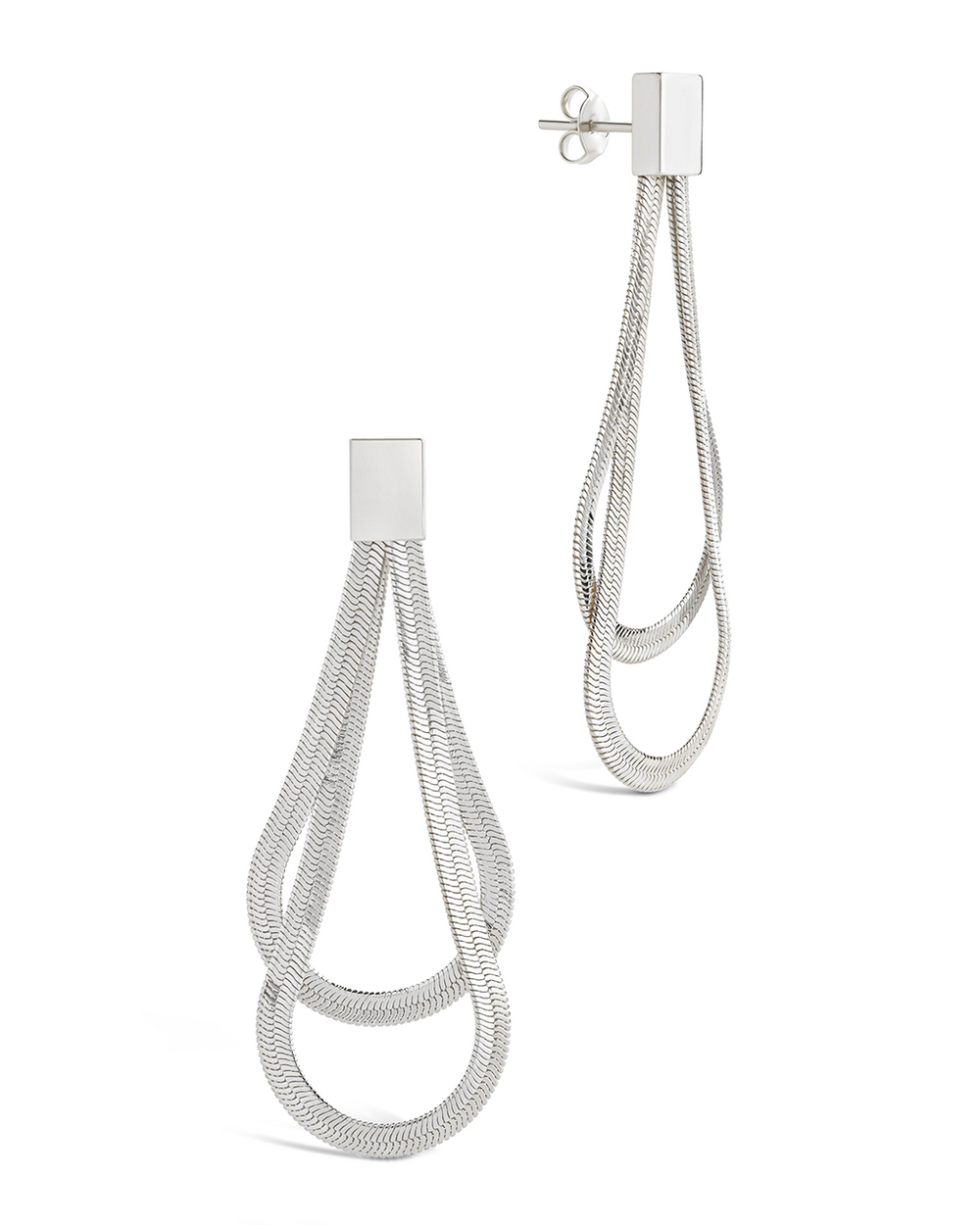 Misty Looped Herringbone Drop Studs