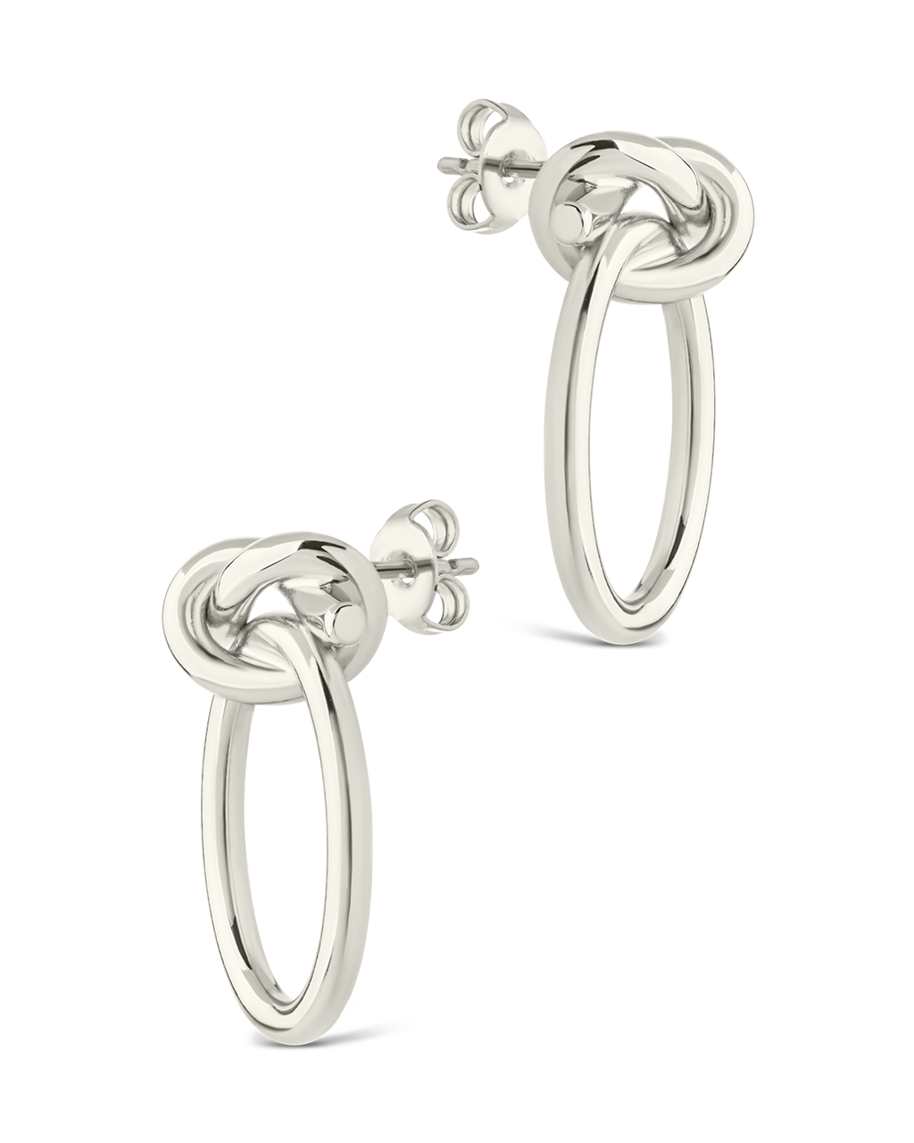 April Knotted Hanging Oval Dangling Earrings