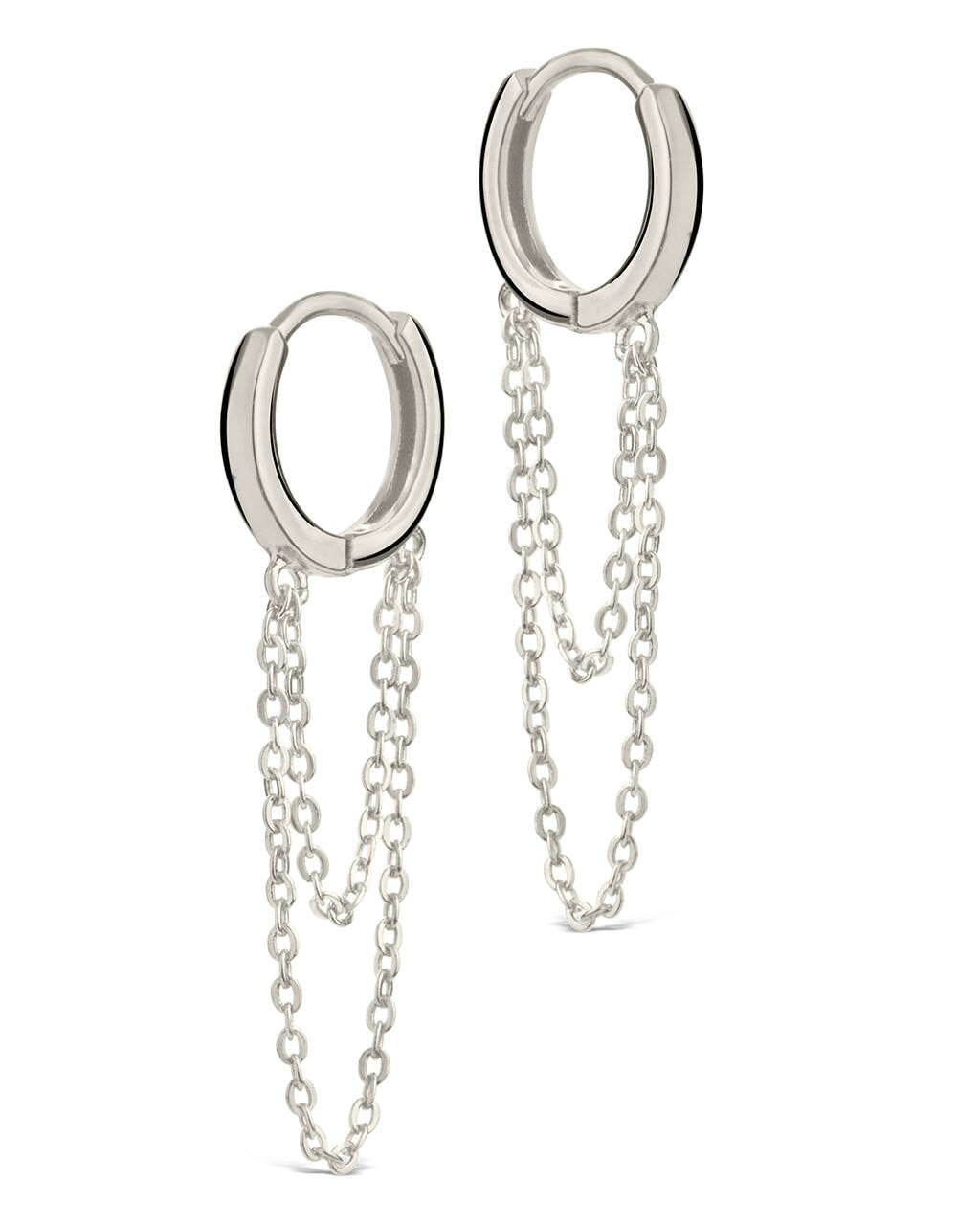 Larisa Chain Drop Hoops Earring Sterling Forever