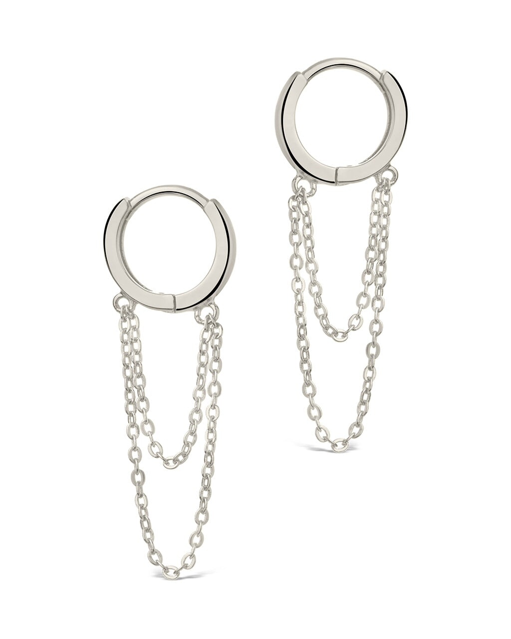 Larisa Chain Drop Hoops Earring Sterling Forever