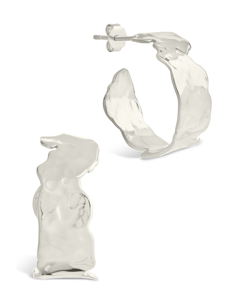 Sterling Silver Anna Textured Hoop Earrings