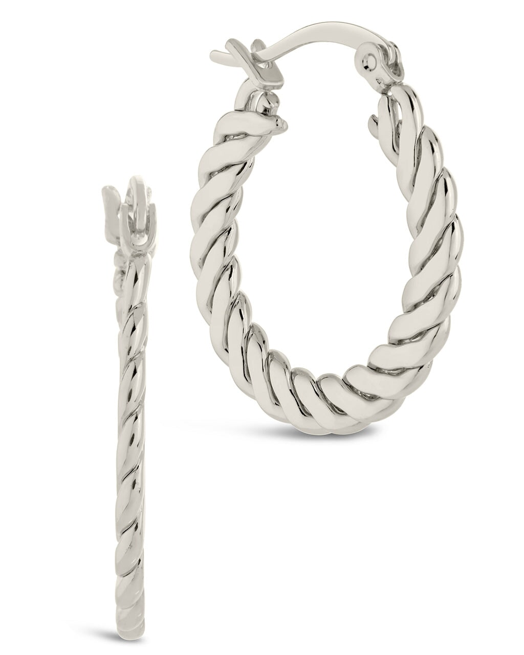 Bree Flat Hoops Earring Sterling Forever Silver