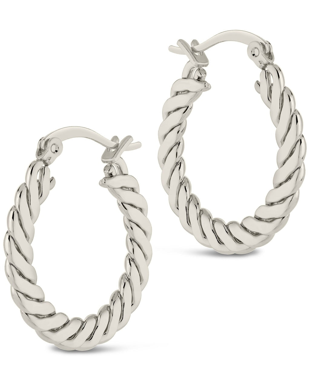 Bree Flat Hoops Earring Sterling Forever