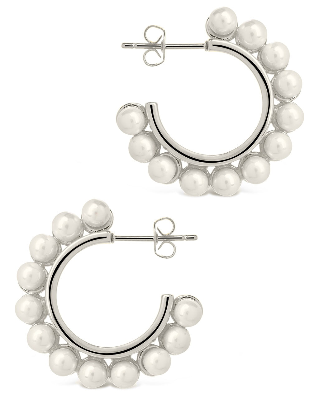 Pearl Bubble Hoops Earring Sterling Forever