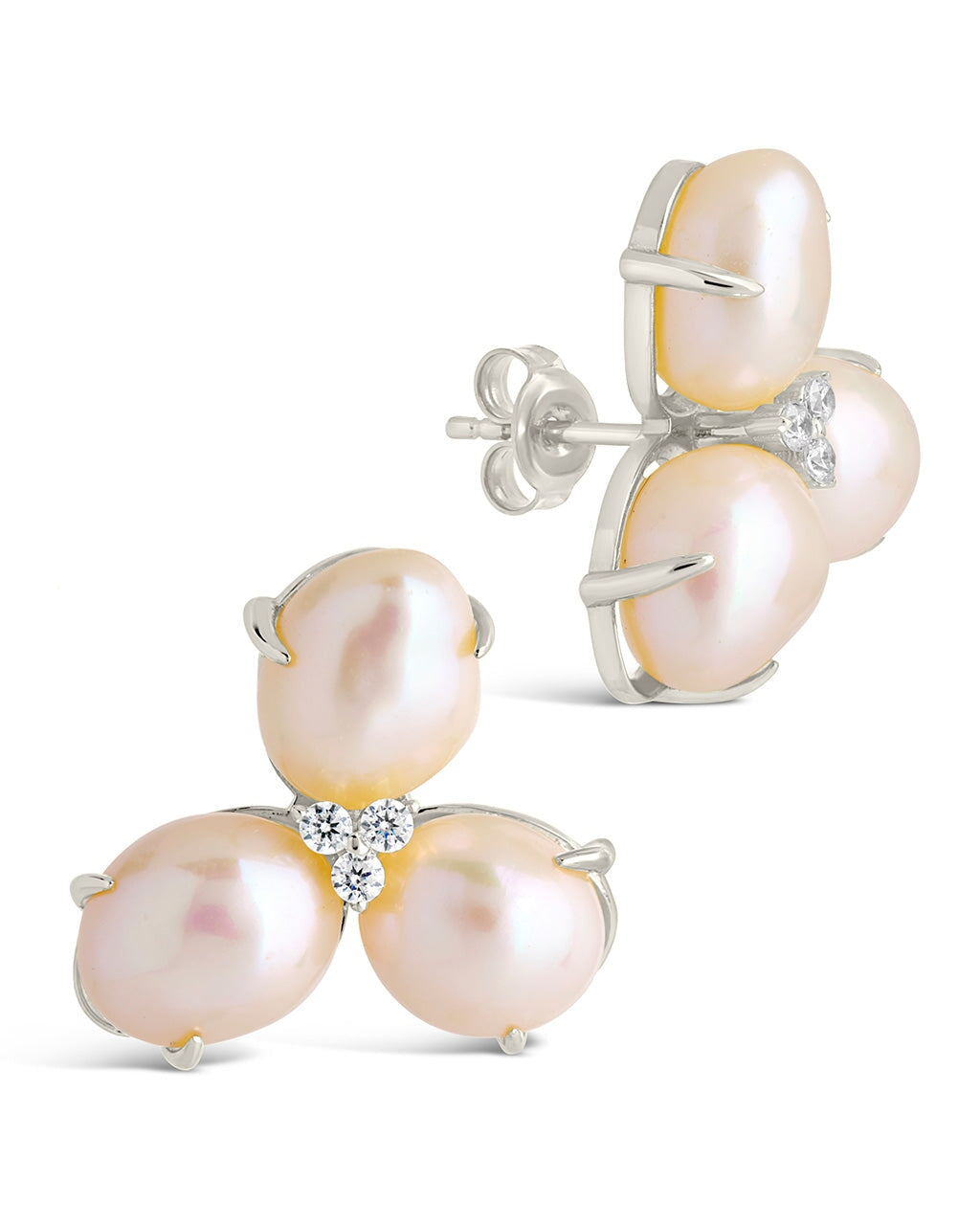 Olive Pearl Studs Earring Sterling Forever Silver