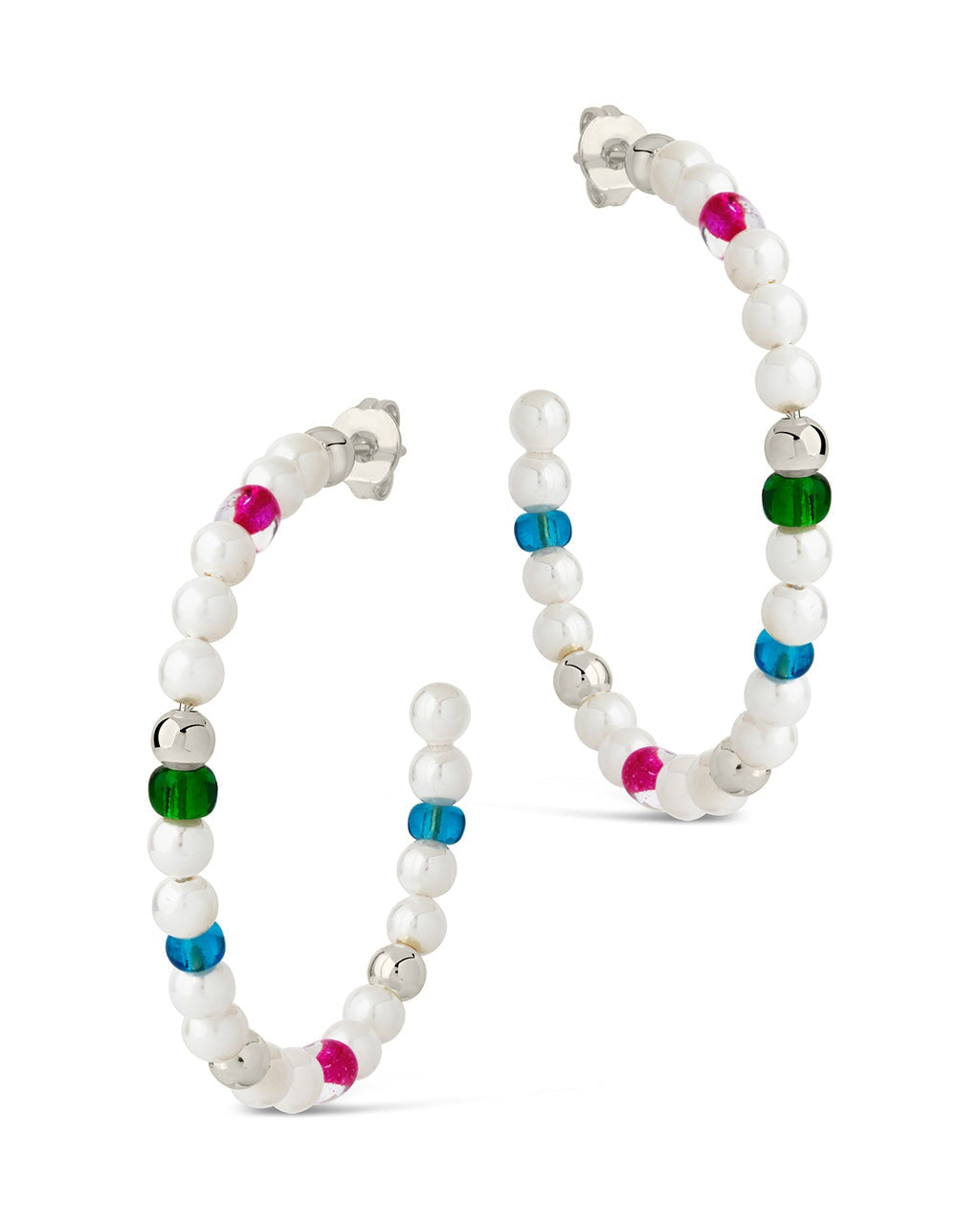 Polly Pearl & Bead Hoop Earrings Earring Sterling Forever