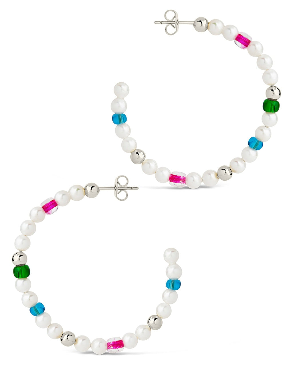 Polly Pearl & Bead Hoop Earrings Earring Sterling Forever