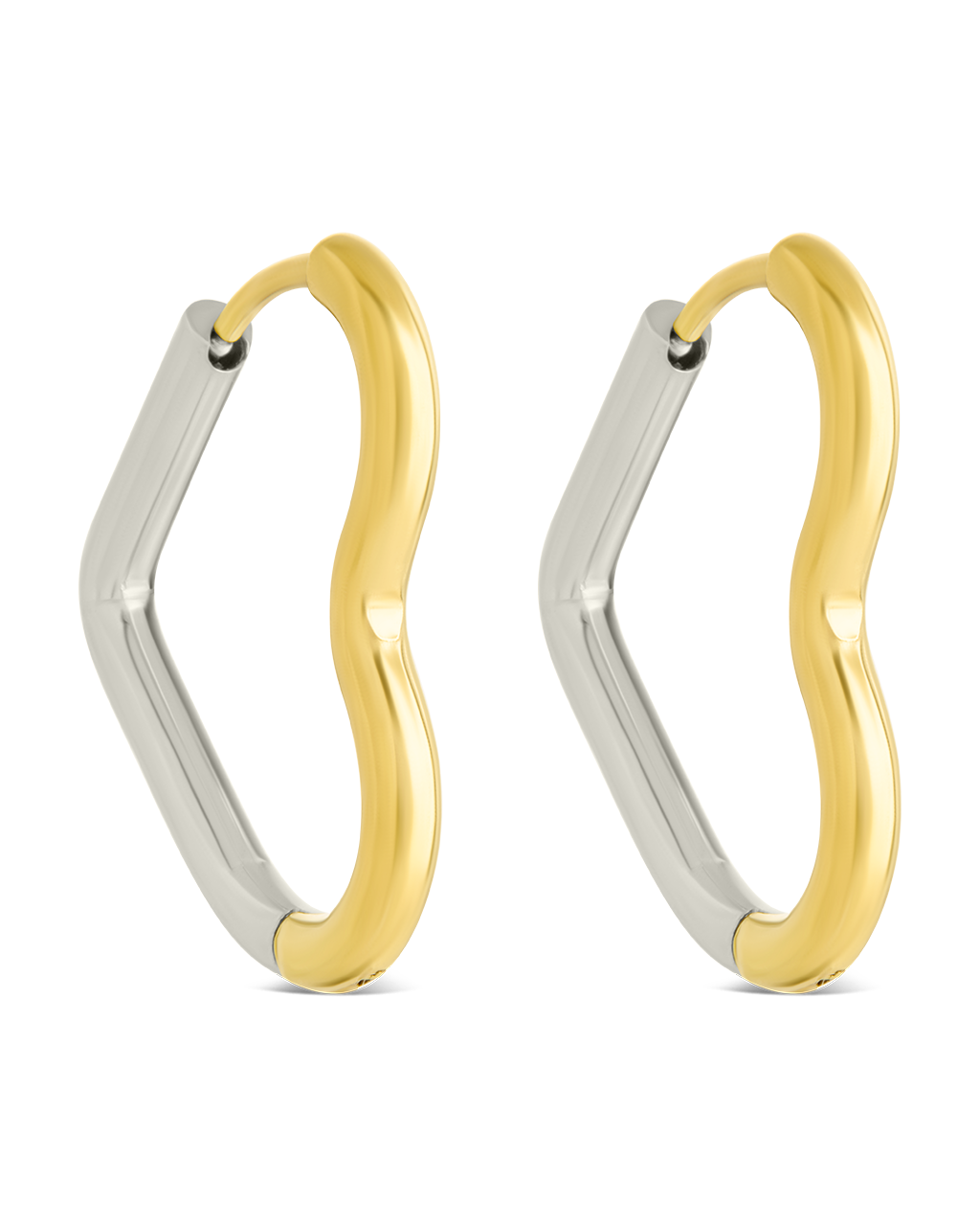 Berna Dual Tone Heart Hoops