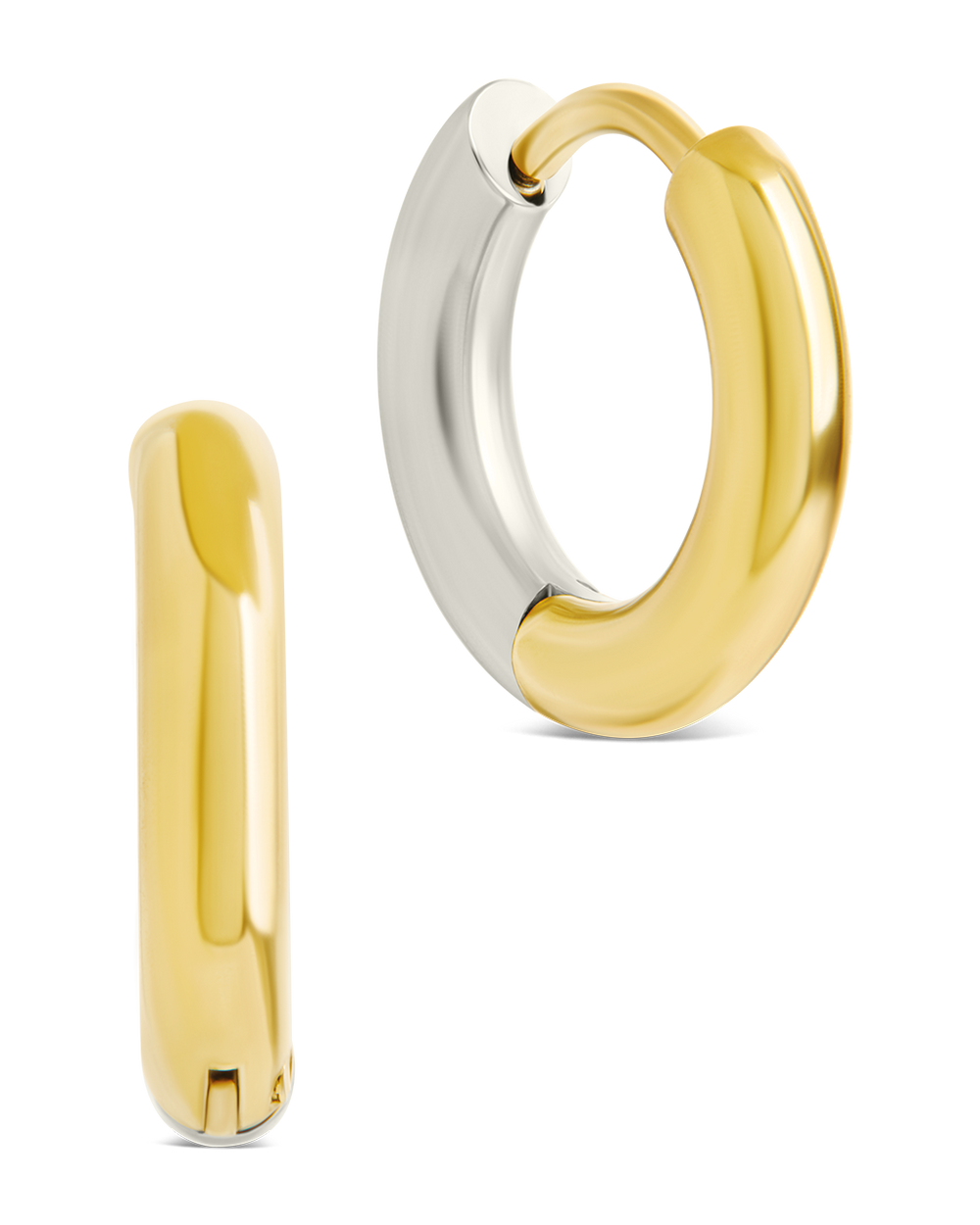 Cinzia Dual Tone Thin Micro Hoops