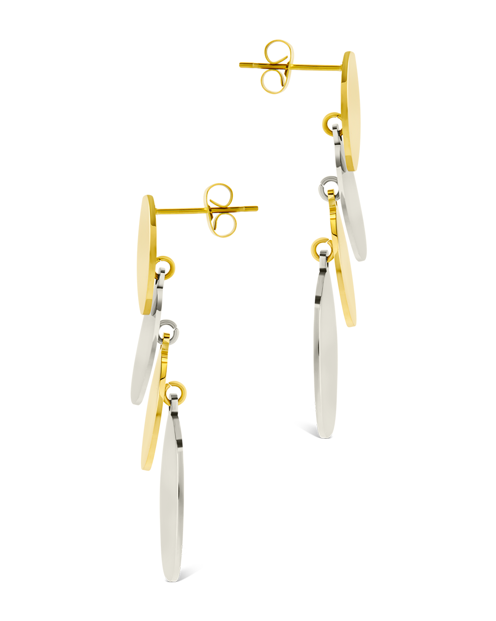 Erika Dual Tone Disc Dangle Earrings