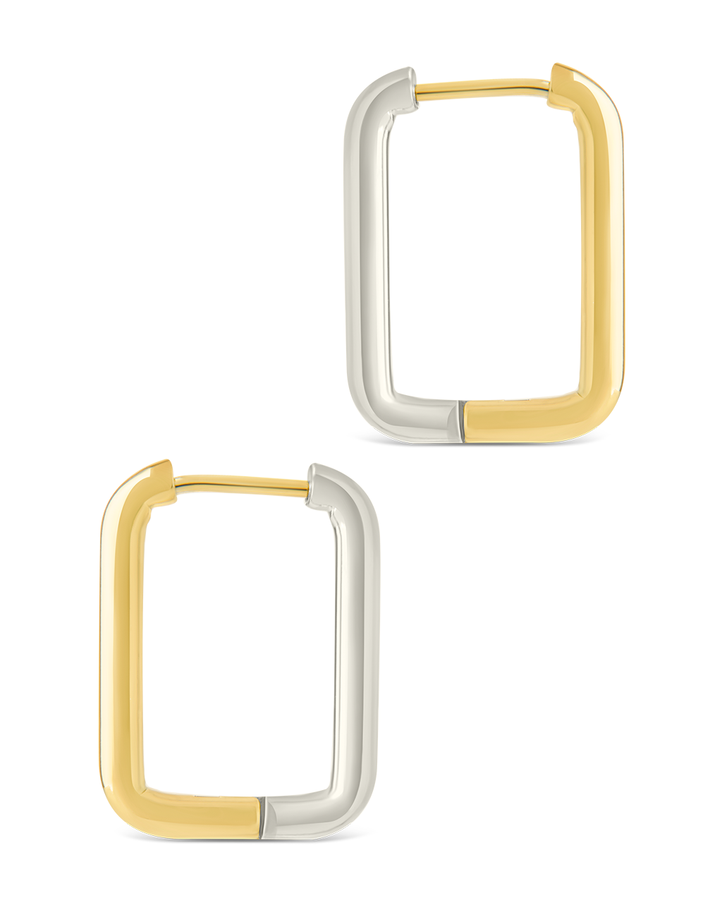 Jana Dual Tone Rectangle Hoops