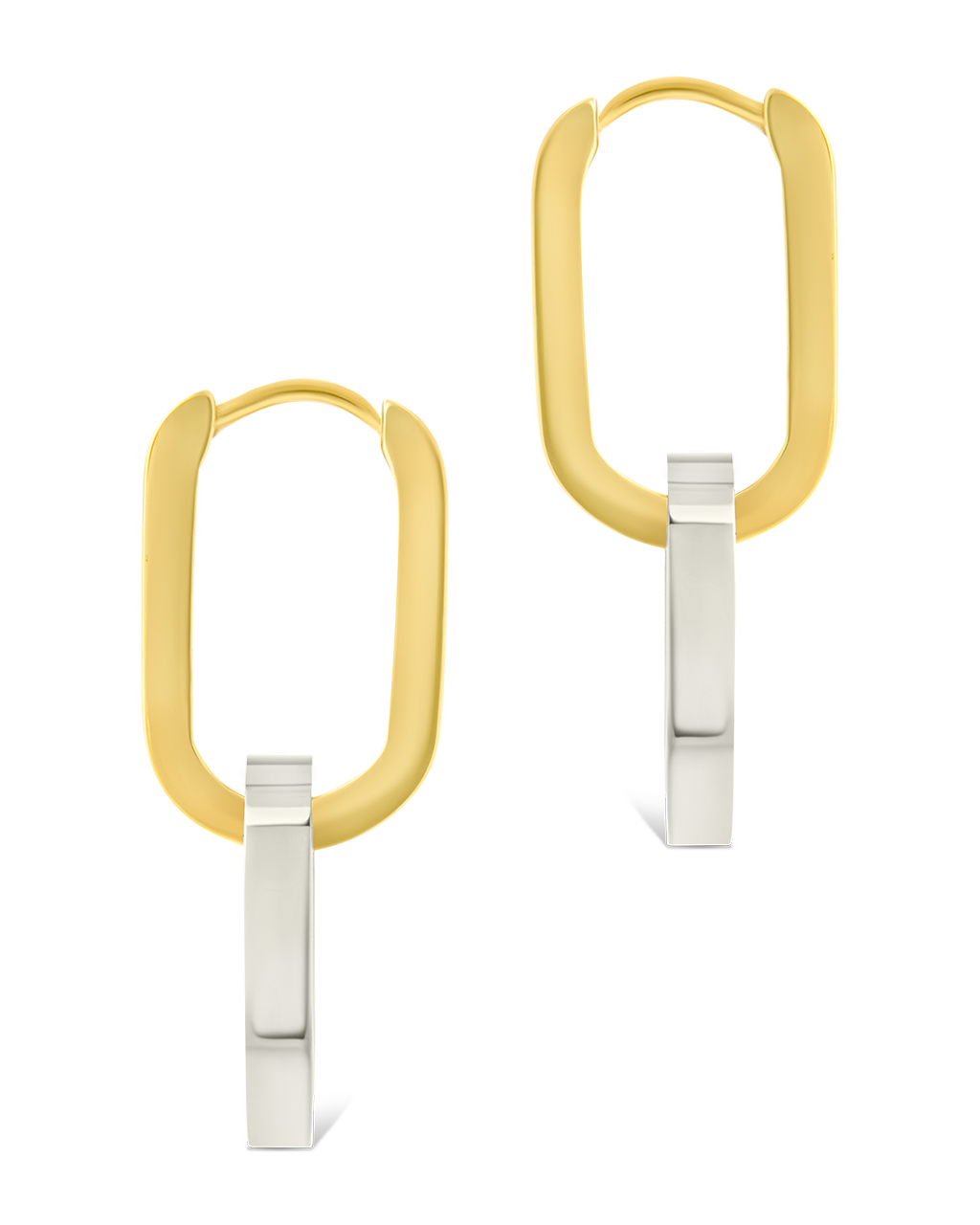 Katarina Interlocking Dual Tone Dangle Earrings