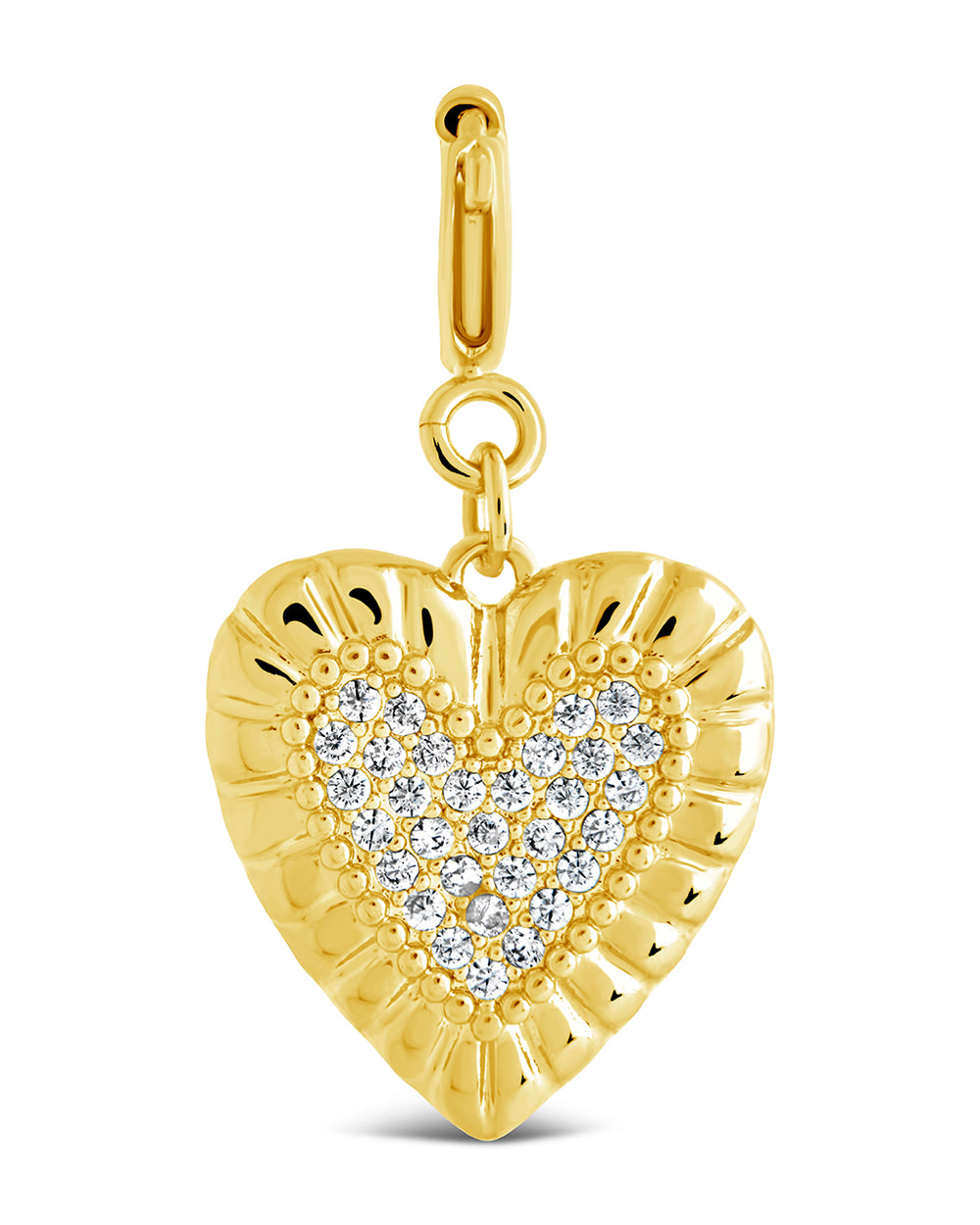 CZ Heart Shield Charm