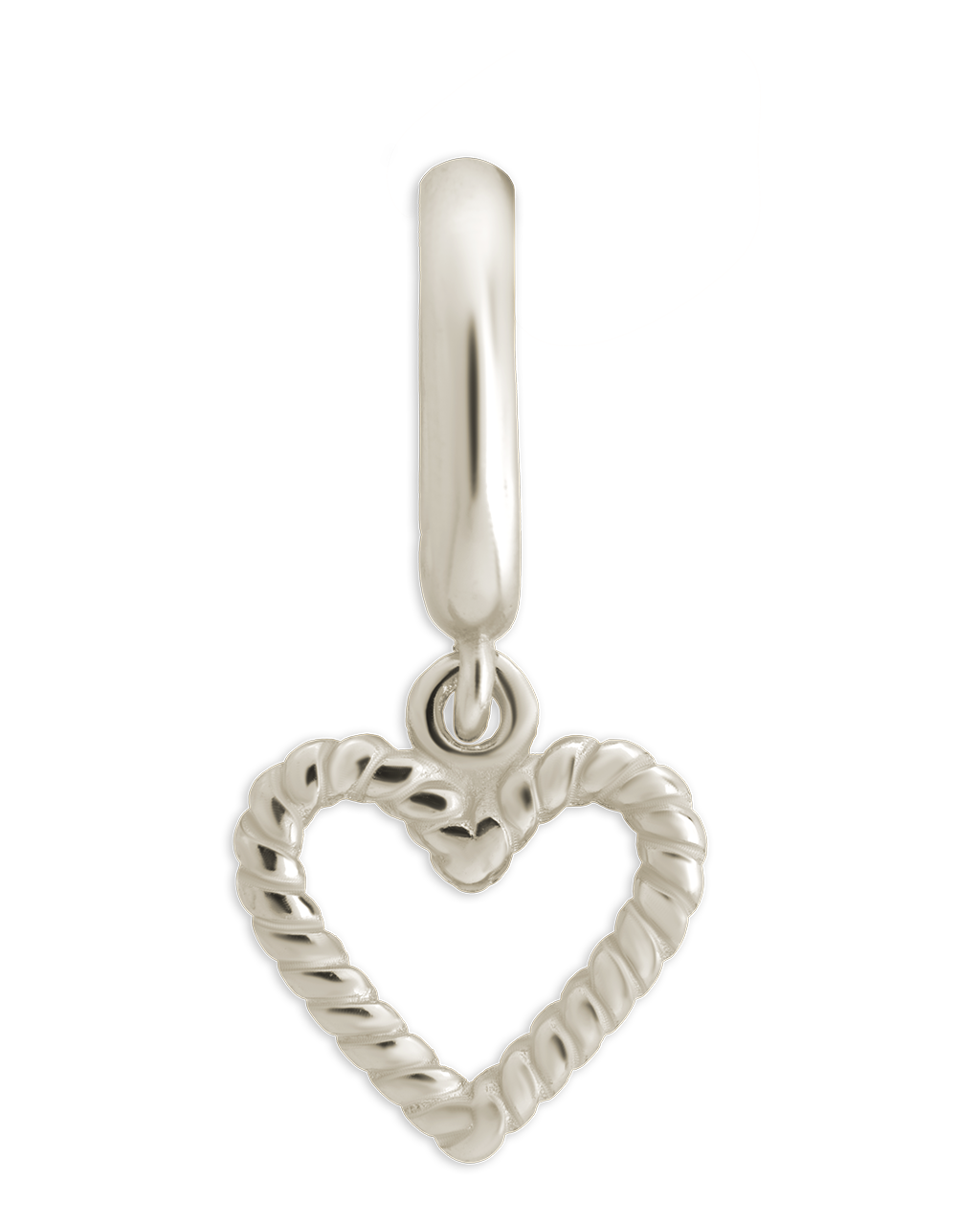 Sterling Silver Braided Heart Outline Charm