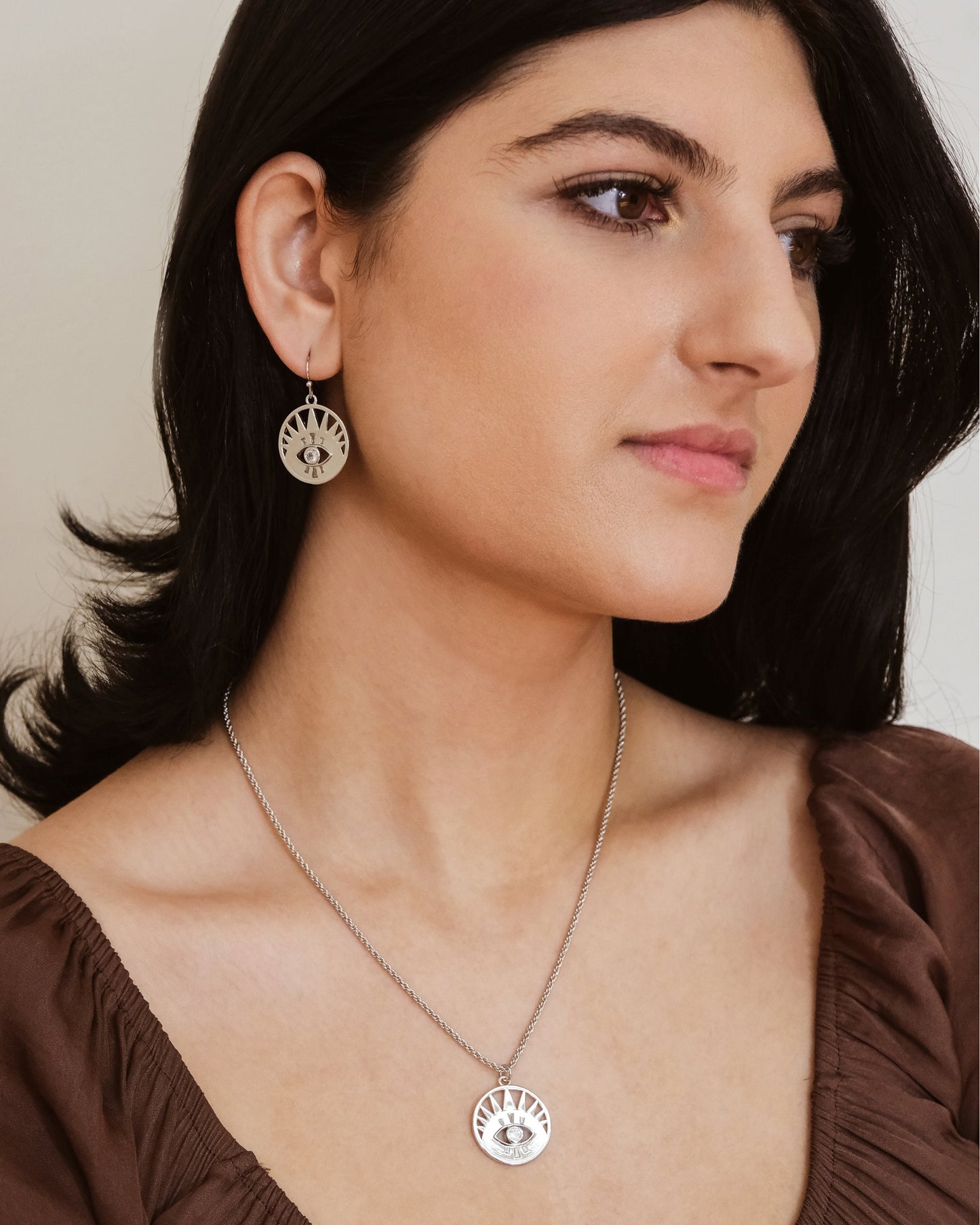 CZ Evil Eye Dangle Earring & Necklace Set Bundles Sterling Forever