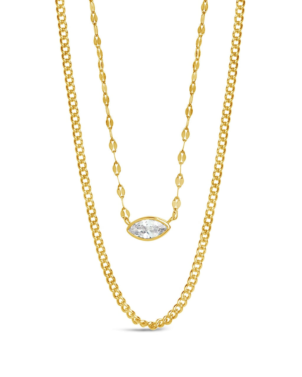Amelia CZ Layered Necklace Necklace Sterling Forever Gold