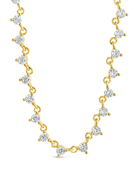 Brigid CZ Tennis Necklace Necklace Sterling Forever Gold