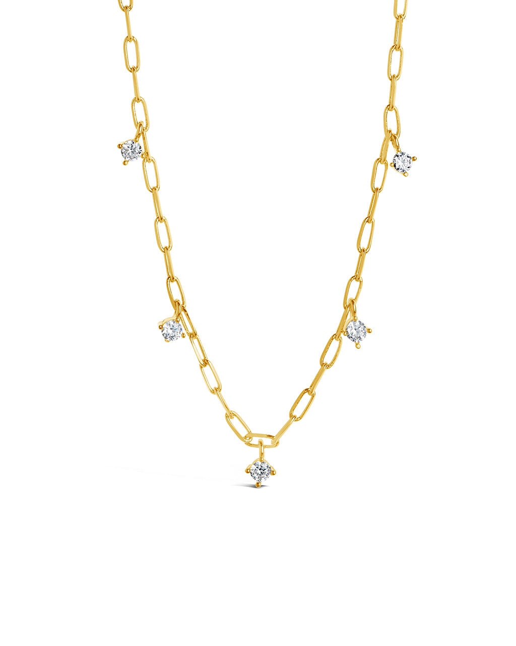 Iskra CZ Charm Necklace Necklace Sterling Forever Gold