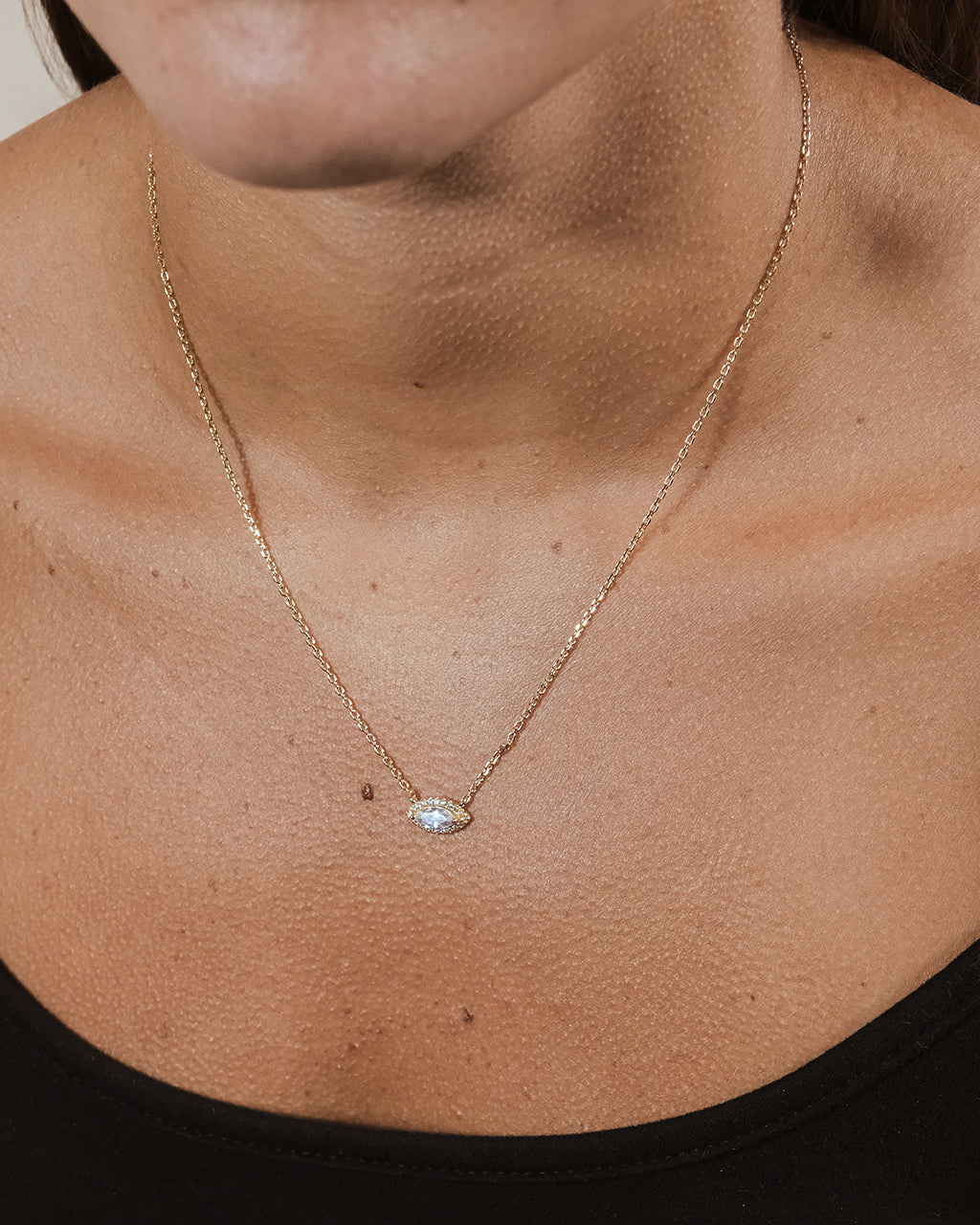 Jamie CZ Evil Eye Pendant Necklace