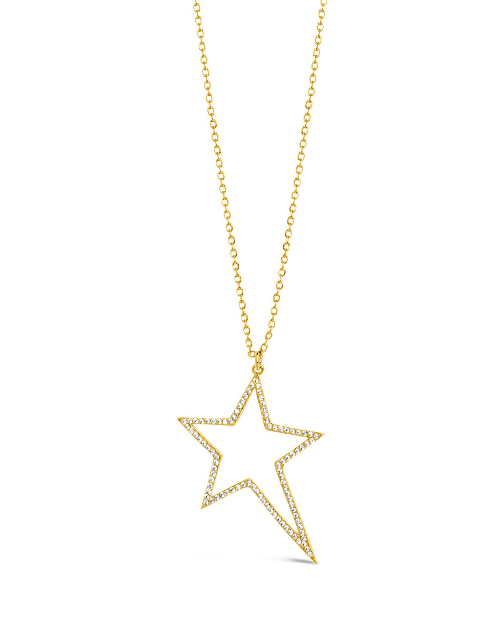 Statement CZ Star Outline Necklace Necklace Sterling Forever Gold