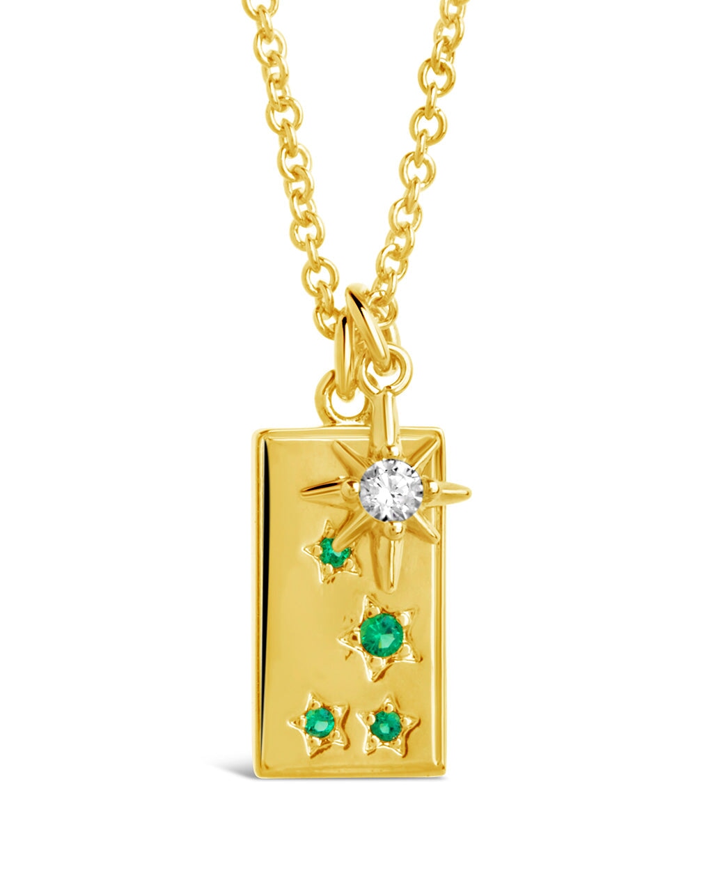 Burst & Tag Charm Necklace Necklace Sterling Forever Gold