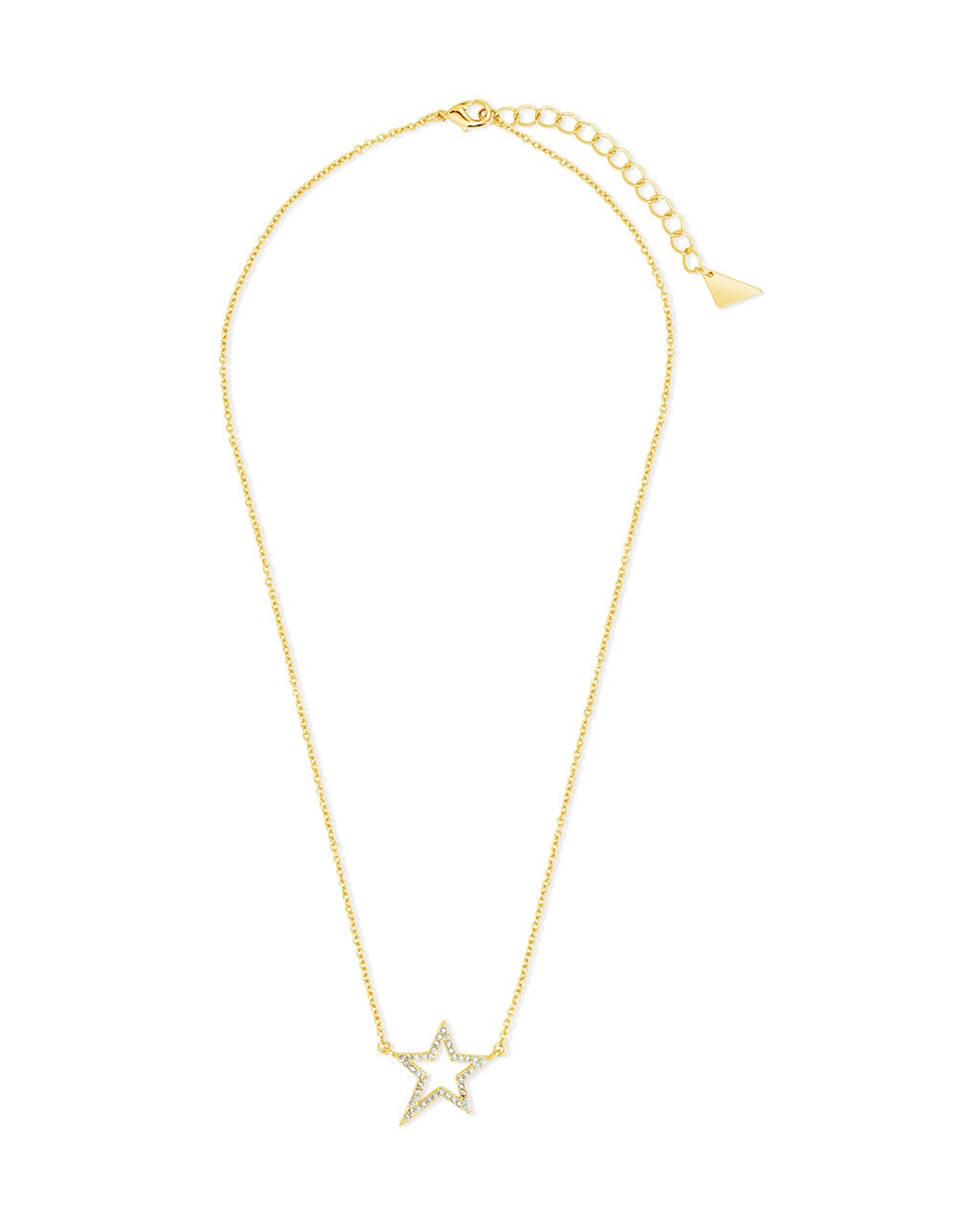 Stationed CZ Star Outline Necklace Necklace Sterling Forever