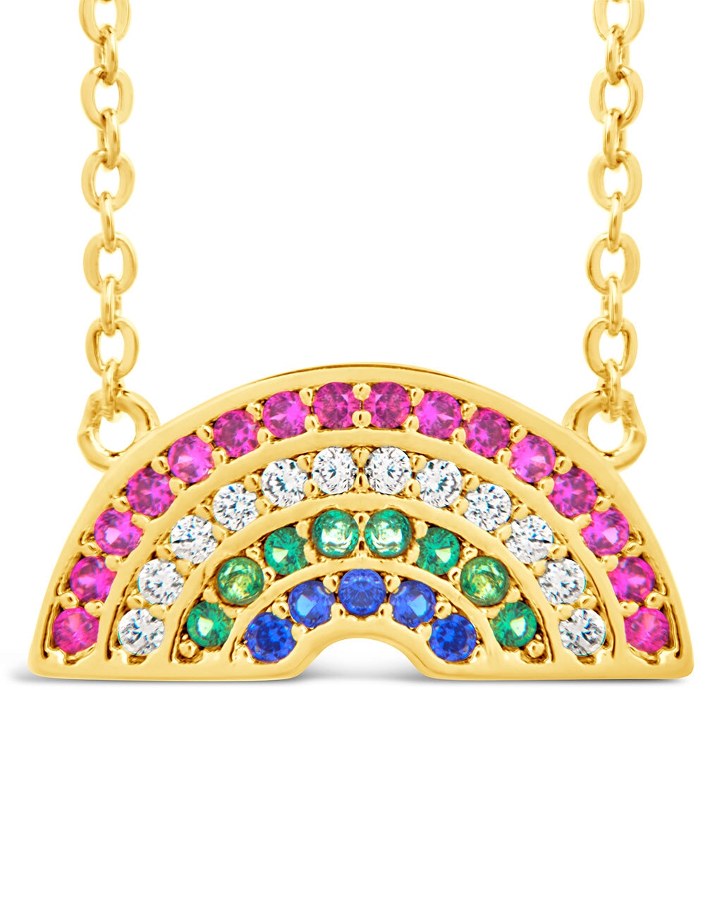Rainbow CZ Pendant Necklace Necklace Sterling Forever Gold Rainbow
