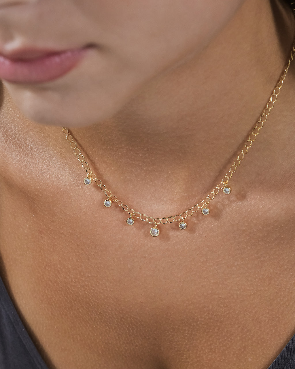 Sydney CZ Charm Chain Necklace
