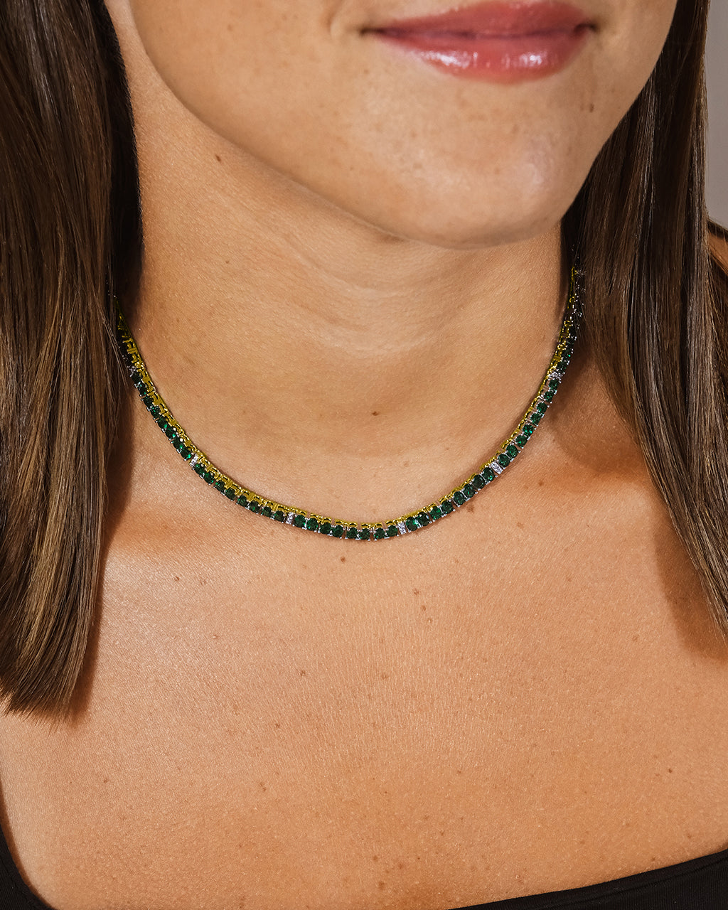 Ace Oval CZ Tennis Necklace