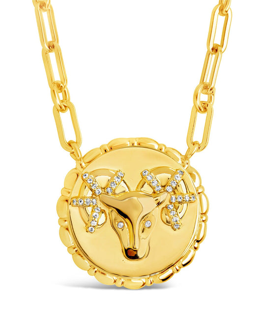 Bold Link Zodiac Necklace Necklace Sterling Forever Gold Aries (Mar 21 - Apr 19)