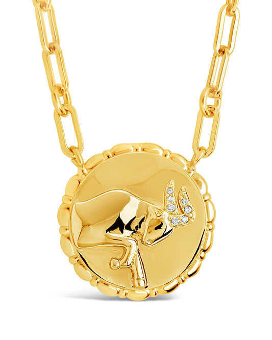 Bold Link Zodiac Necklace Necklace Sterling Forever Gold Taurus (Apr 20 - May 20)