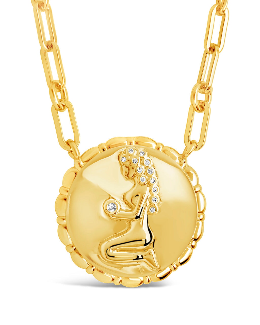 Bold Link Zodiac Necklace Necklace Sterling Forever Gold Virgo (Aug 23 - Sept 22) 