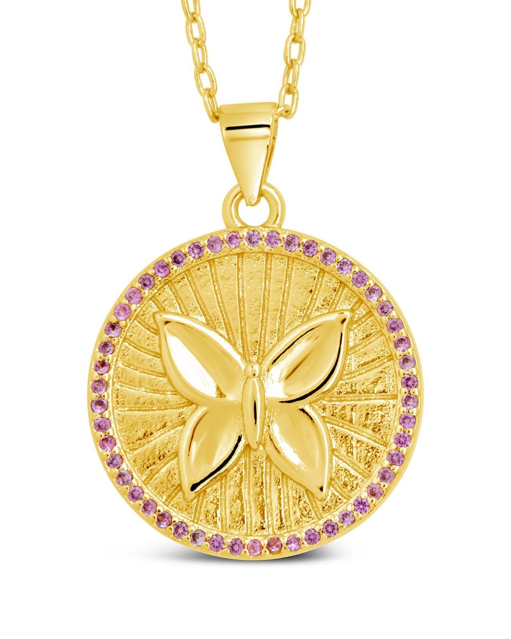 Bindi CZ Butterfly Pendant Necklace Necklace Sterling Forever Gold