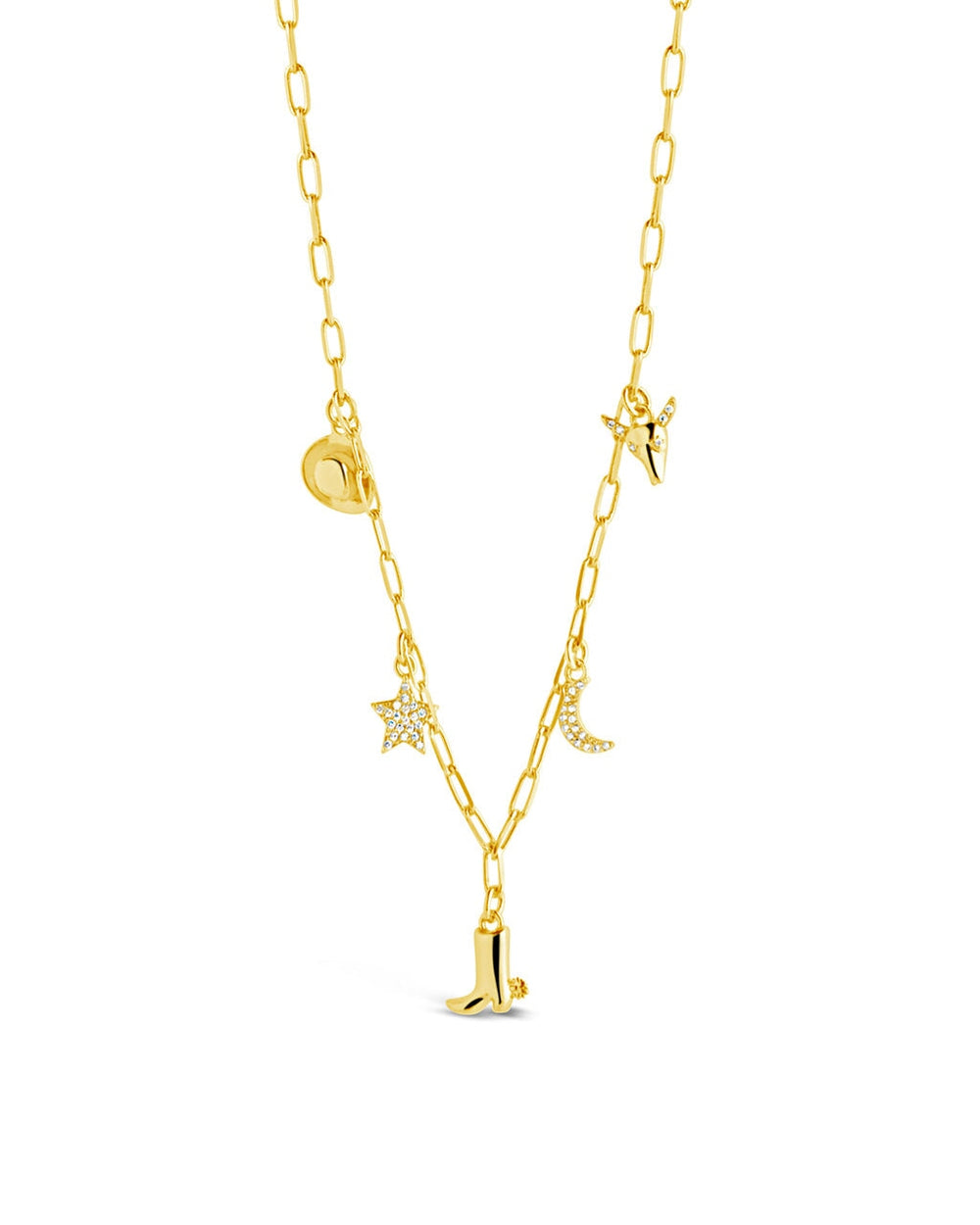 Dolly Mixed Western CZ Charm Necklace Necklace Sterling Forever Gold