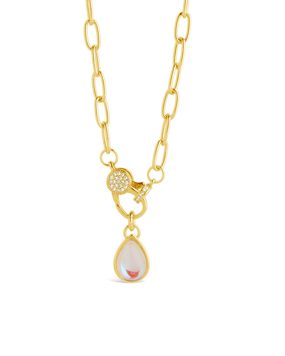 Tay Moonstone Charm & Chain Necklace Necklace Sterling Forever Gold