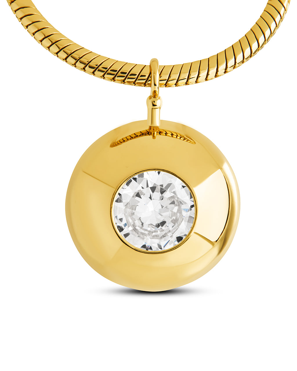 Zora CZ Dome Pendant Necklace
