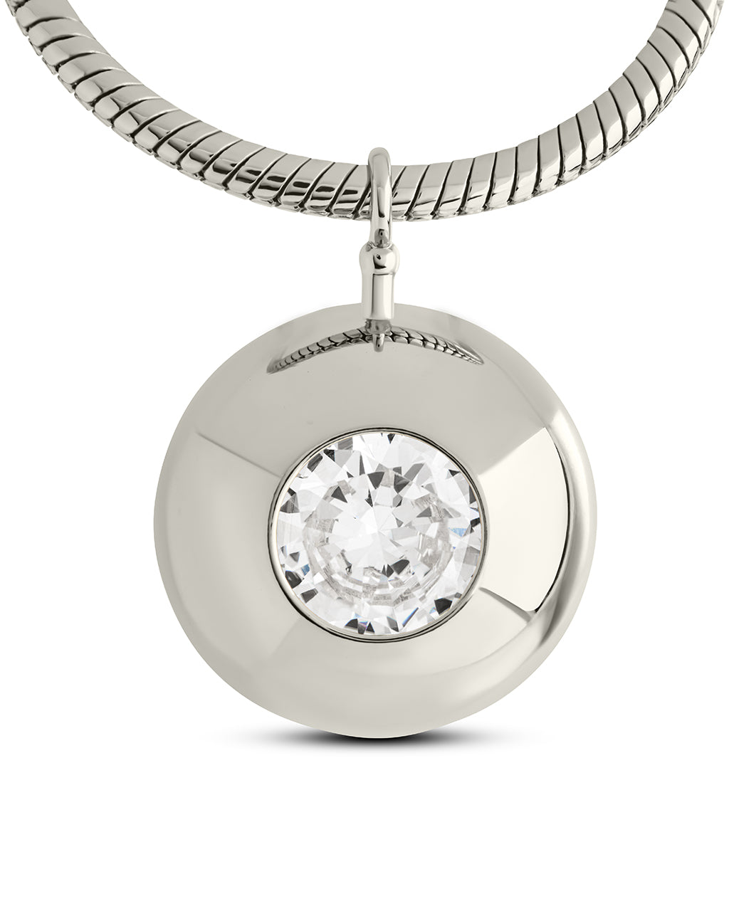 Zora CZ Dome Pendant Necklace