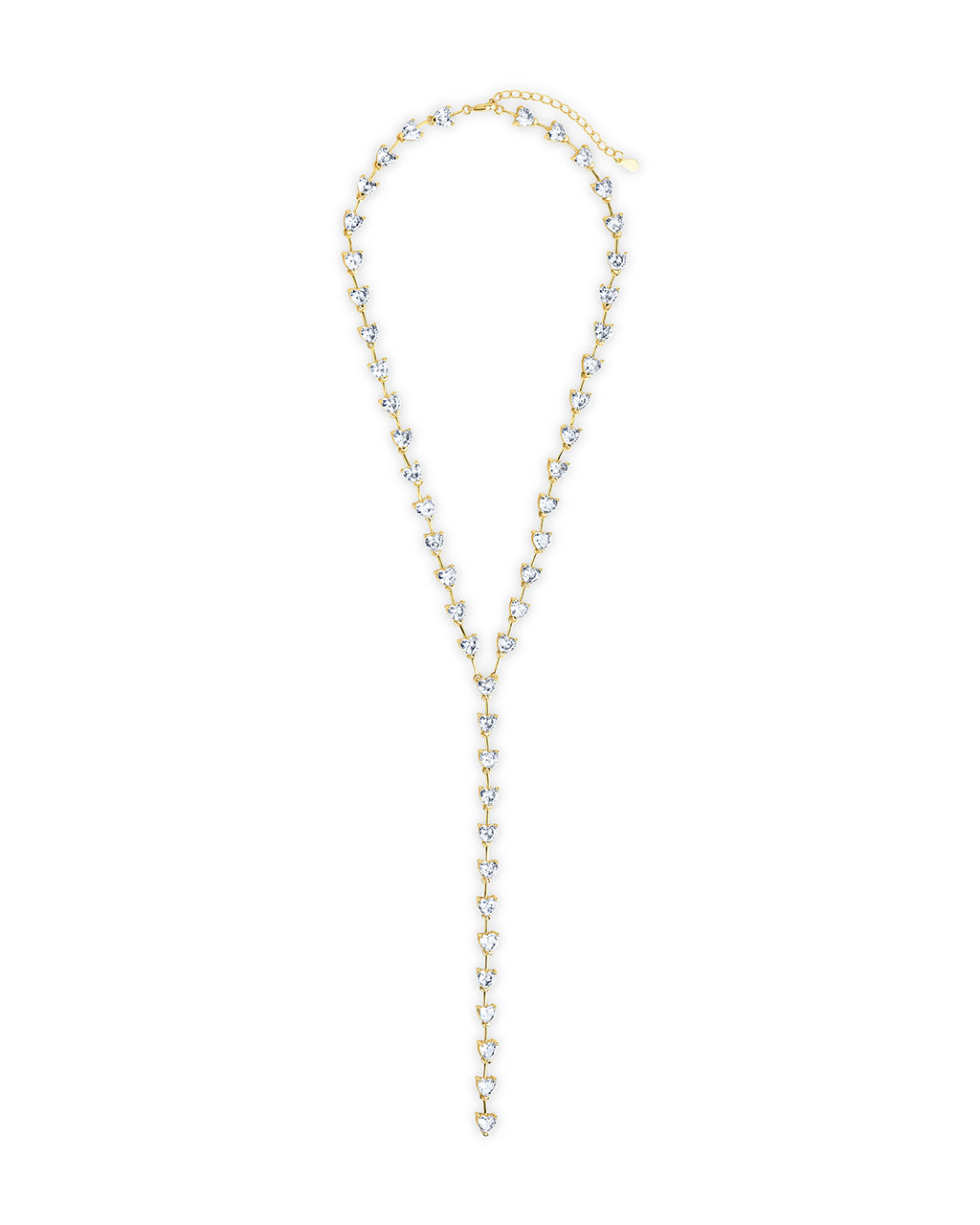 Tasha CZ Stationed Heart Lariat Necklace