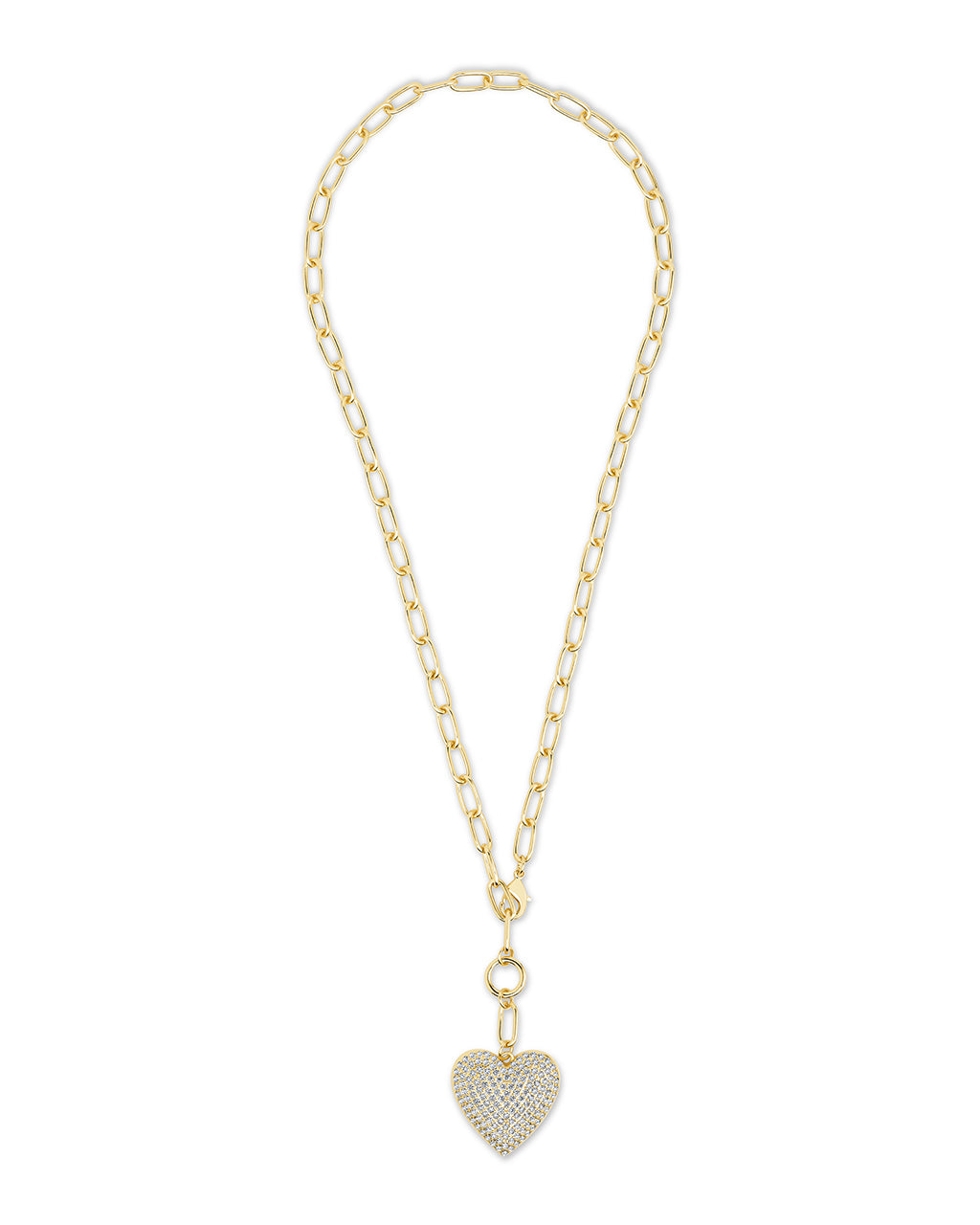 Disco Heart CZ Statement Necklace