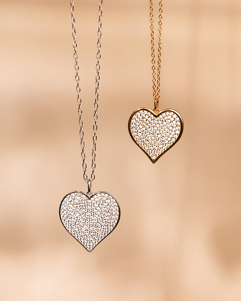 Sterling Silver CZ Statement Heart Pendant