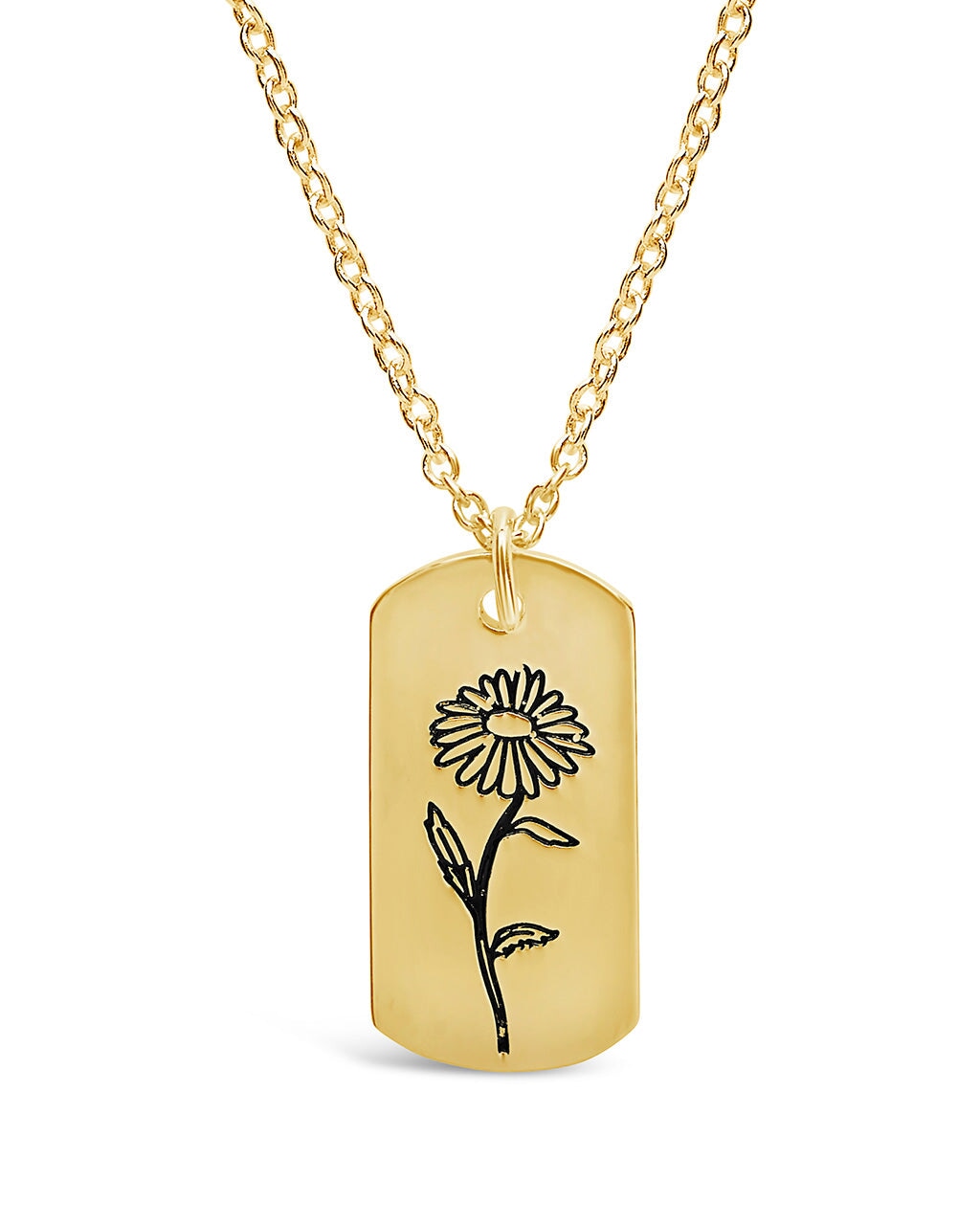 Birth Flower Pendant Necklace Sterling Forever Gold April / Daisy